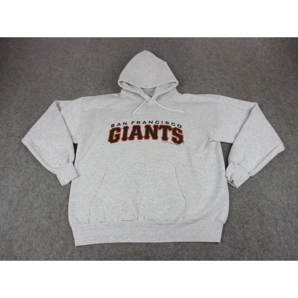 VINTAGE San Francisco Giants Hoodie Mens Large Gray MLB Baseball Hanes 90s